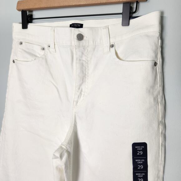 NEW J. Crew Factory Wide-Leg Crop Jean in All-Day Stretch Eggshell White, 29 - Picture 4 of 11